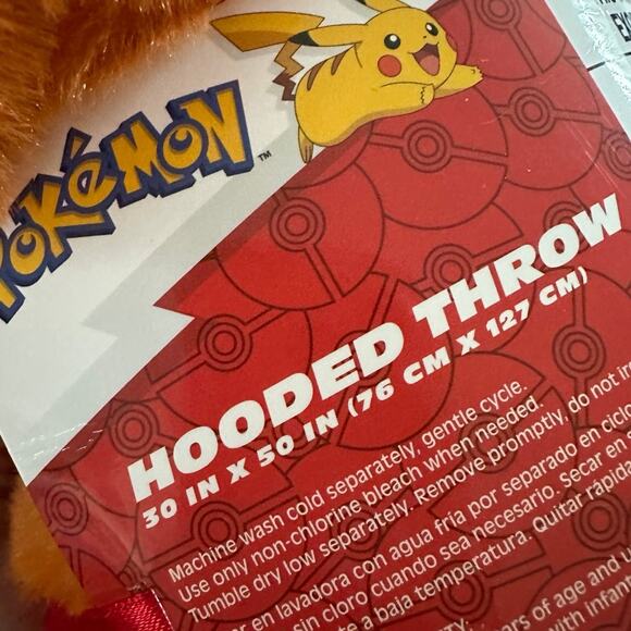 Pokemon Charmander 30 x 50 Inch Hooded Throw - Picture 3 of 4